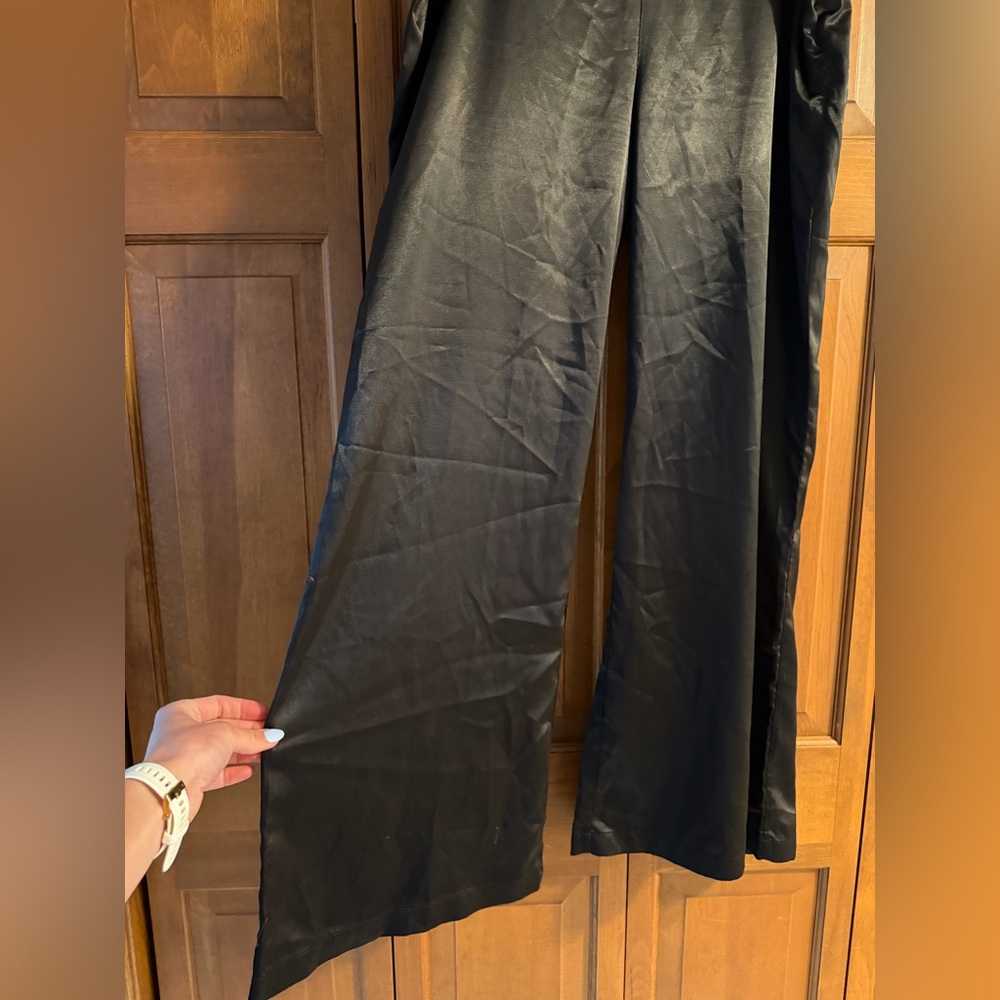 Dots Black Satin Pants - Picture 3 of 4